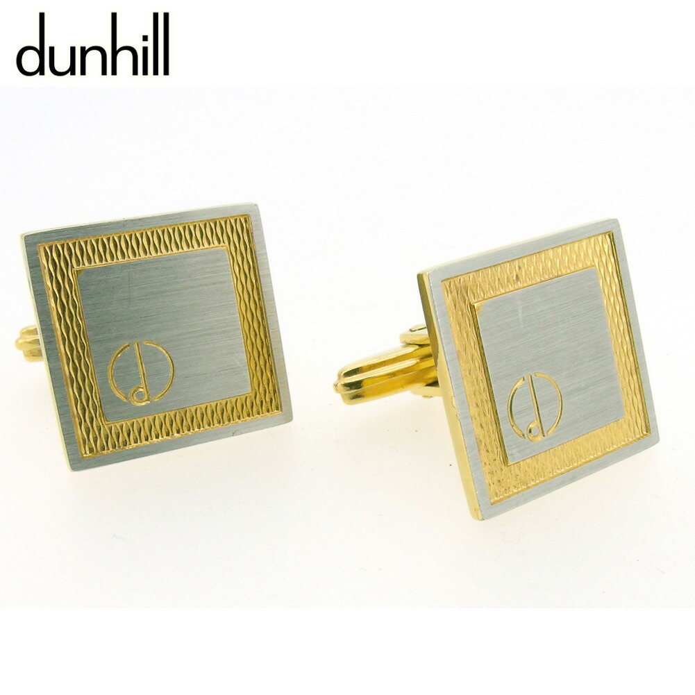 【百貨店SALE★最大限度50％OFF】ダン吸血鬼 Dunhill 折り返し d見澄ます 真四角外形 しろがね色 ゴールド メンズ 中古 ブランド名 ご機嫌ブランド名 ヴィンテージ