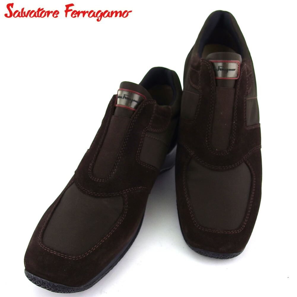 【お買い物マラソン★30％OFFクーポン】サルヴァトーレフェラガモ Salvatore Ferragamo スニーカー ♯5ハーフ ブラウン メンズ 中古 ブランド ハイブランド ヴィンテージ｜ブランドデポ