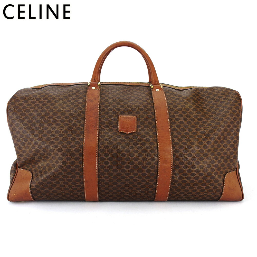 【お買い物マラソン★30％OFFクーポン】セリーヌ CELINE ボストンバッグ マカダム ブラウン レディース 中古 ブランド ハイブランド ヴィンテージ