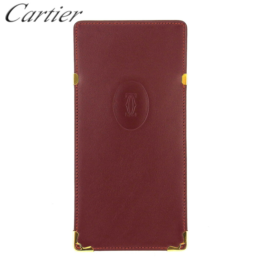 【百貨店SALE★最大限度50％OFF】カルティエ CARTIER 眼鏡容れもの 帆檣伝達ルート ボルドーワイン レディース 中古 ブランド名 ご機嫌ブランド名 ヴィンテージ