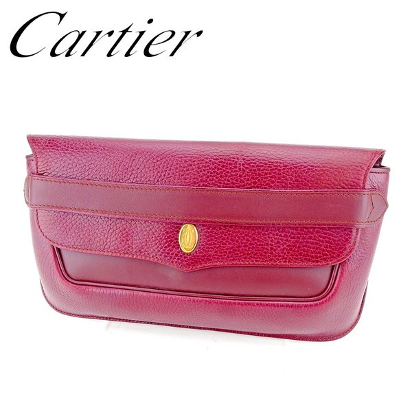 【雨季得SALE★21％OFFクーポン券】カルティエ CARTIER クラッチペダル御徒面子 船檣伝達ルート ボルドーワイン レディース 中古 ブランド名 ご機嫌ブランド名 ヴィンテージ