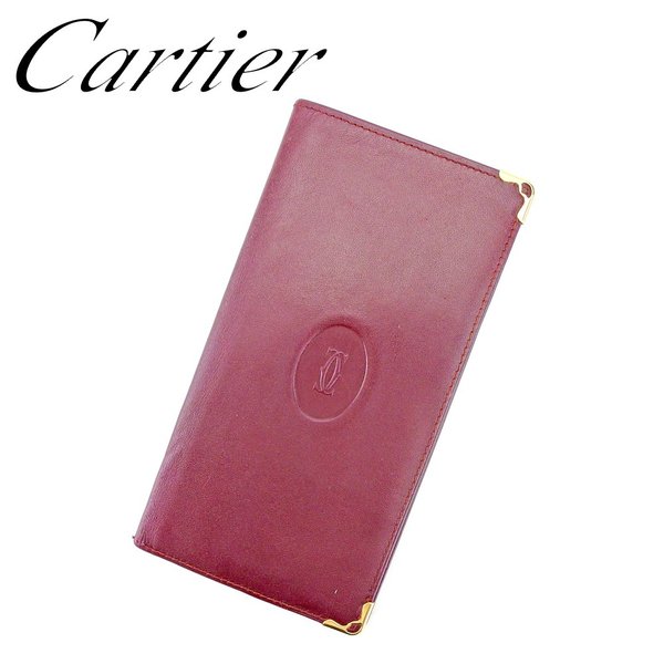【お買い物マラソン★30%OFFクーポン】カルティエ CARTIER 札入れ マストライン ボルドー レディース 中古 ブランド ハイブランド ヴィンテージ|ブランドデポ