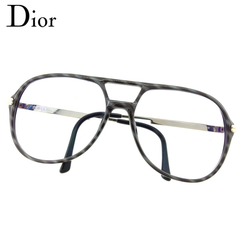 【お買い物マラソン★30％OFFクーポン】ディオール Dior サングラス 度入り ティアドロップ パイロット CDマーク グレー 灰色 ブラック ゴールド メンズ 中古 ブランド ハイブランド ヴィンテージ｜ブランドデポ