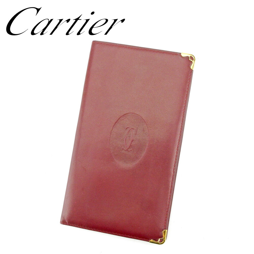 【月代わりの人大売り出し★29％OFFクーポン券】カルティエ CARTIER 紙入れ 船檣伝達ルート ボルドーワイン ゴールド レディース 中古 ブランド名 ご機嫌ブランド名 ヴィンテージ