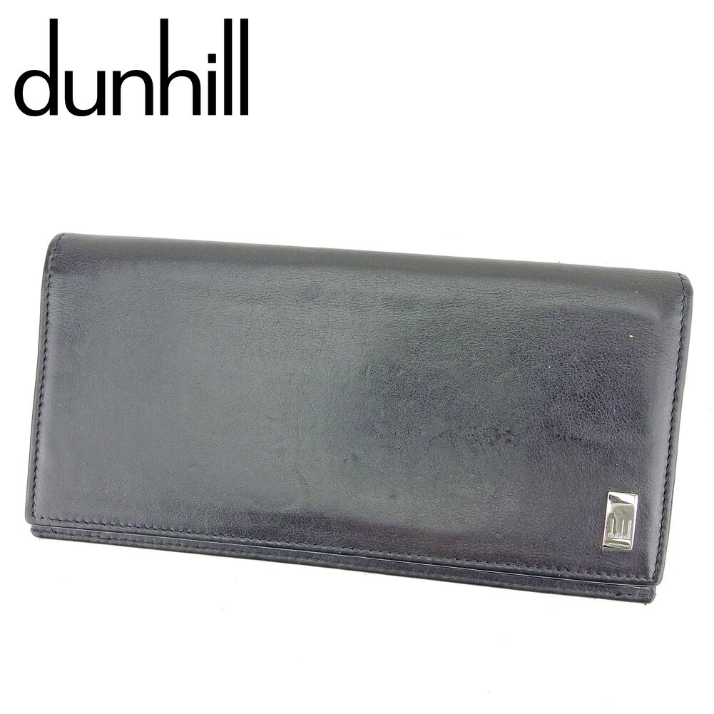 【お買い物マラソン★30％OFFクーポン】ダンヒル Dunhill 長財布 サイドカー ブラック シルバー レディース 中古 ブランド ハイブランド ヴィンテージ