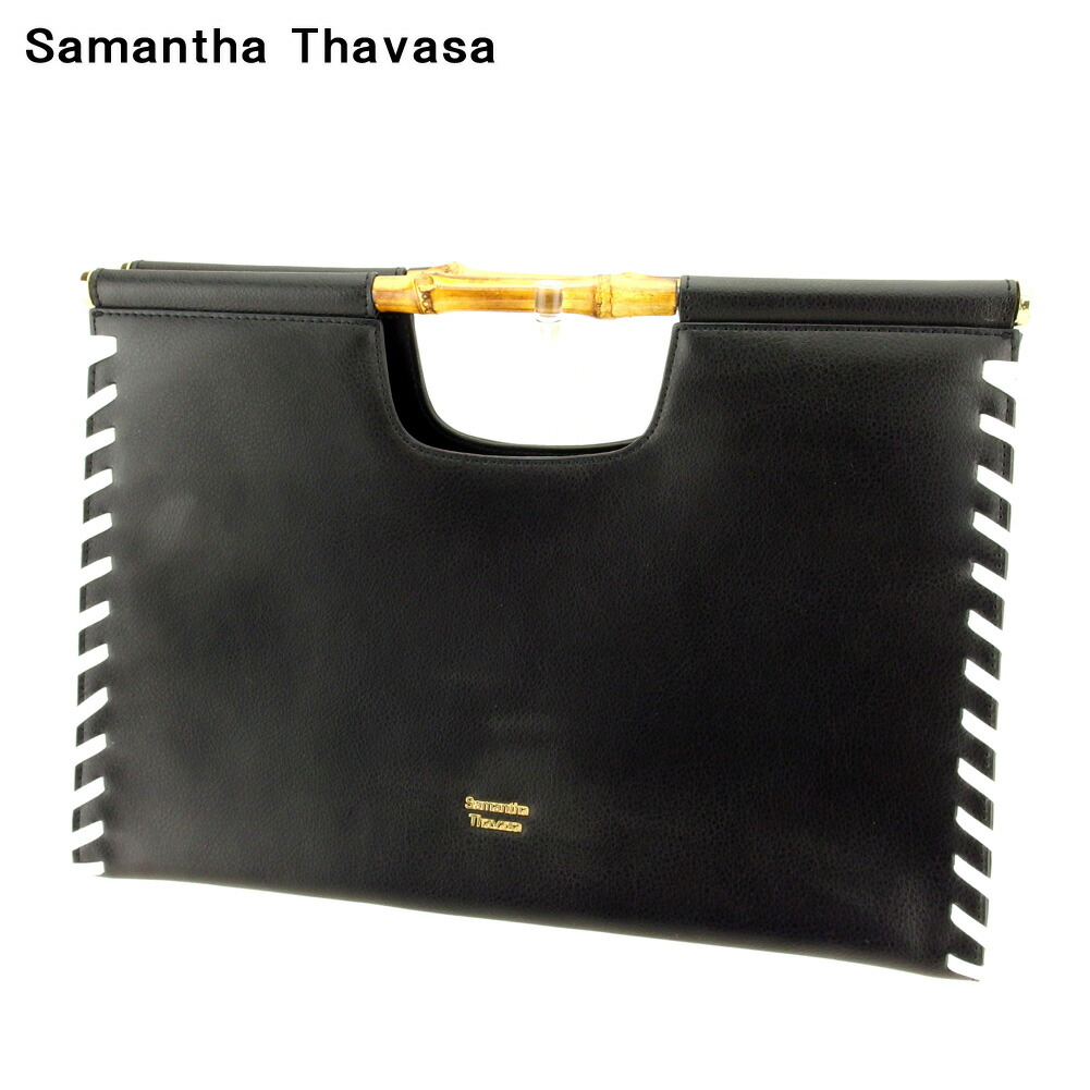 【お買い物マラソン★30％OFFクーポン】サマンサタバサ Samantha Thavasa ハンドバッグ ブラック　ホワイト 白 メンズ 中古 ブランド ハイブランド ヴィンテージ