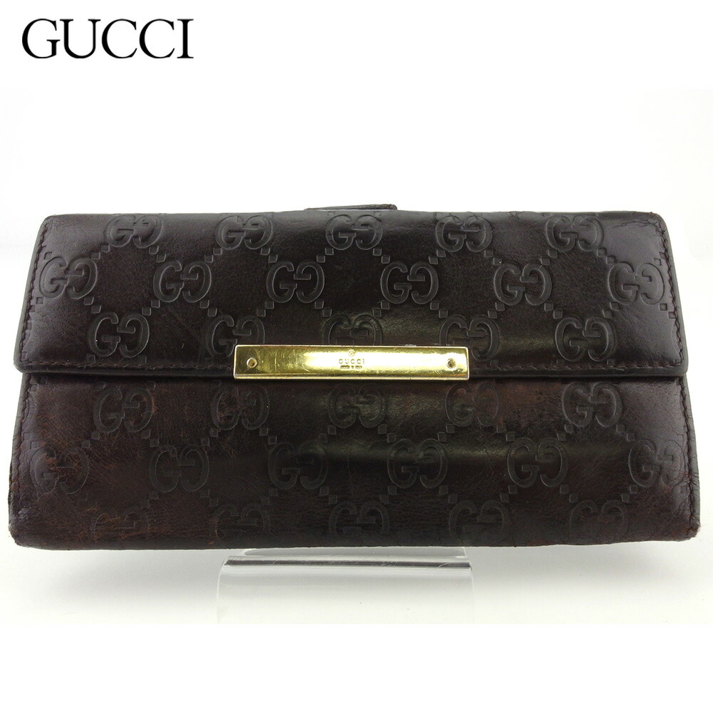 【新生活応援★29％OFFクーポン】グッチ GUCCI 長財布 グッチシマ ブラウン ゴールド メンズ 中古 ブランド ハイブランド ヴィンテージ 13,259円