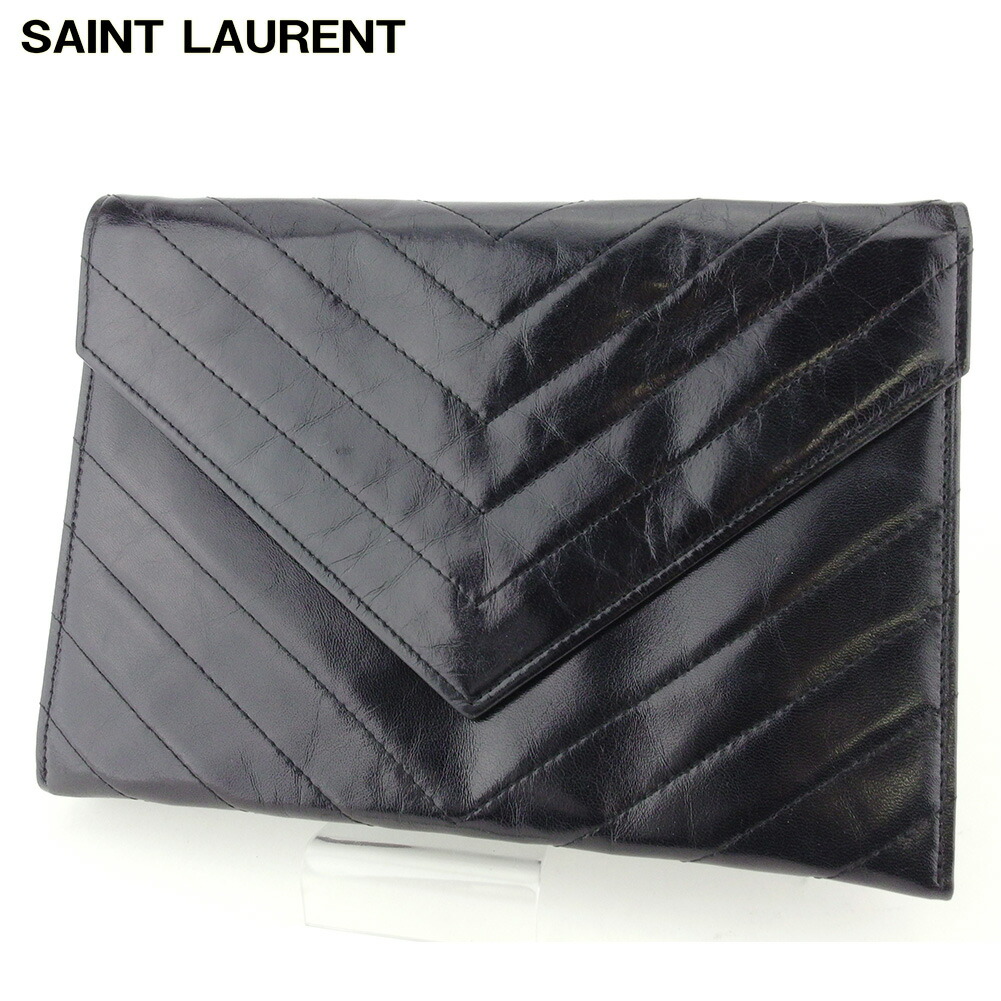 SAINT LAURENT クラッチさま専用 Saint Laurent Monogram Leather Clutch Black 453249 140297983