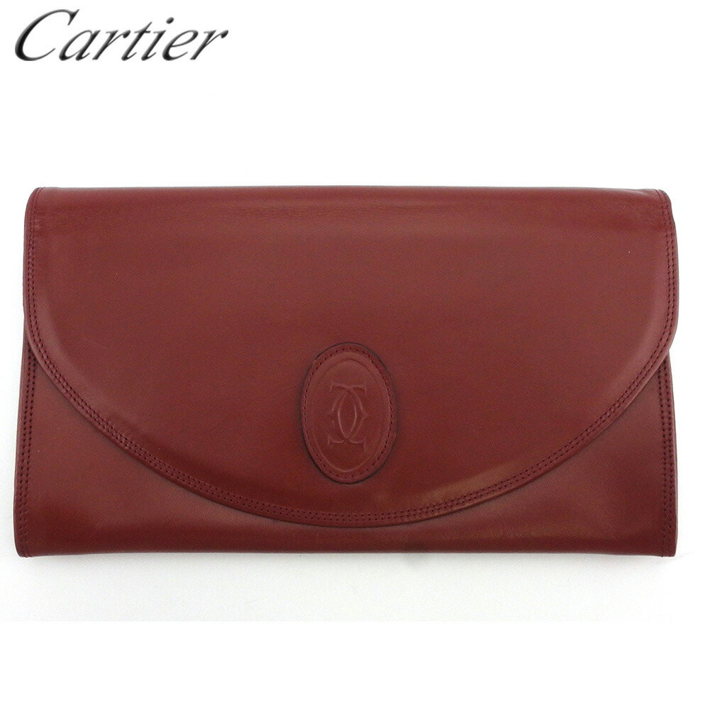 【百貨店SALE★最大限度50％OFF】カルティエ CARTIER クラッチペダル御徒面子 帆檣伝達ルート ボルドーワイン メンズ 中古 ブランド名 ご機嫌ブランド名 ヴィンテージ