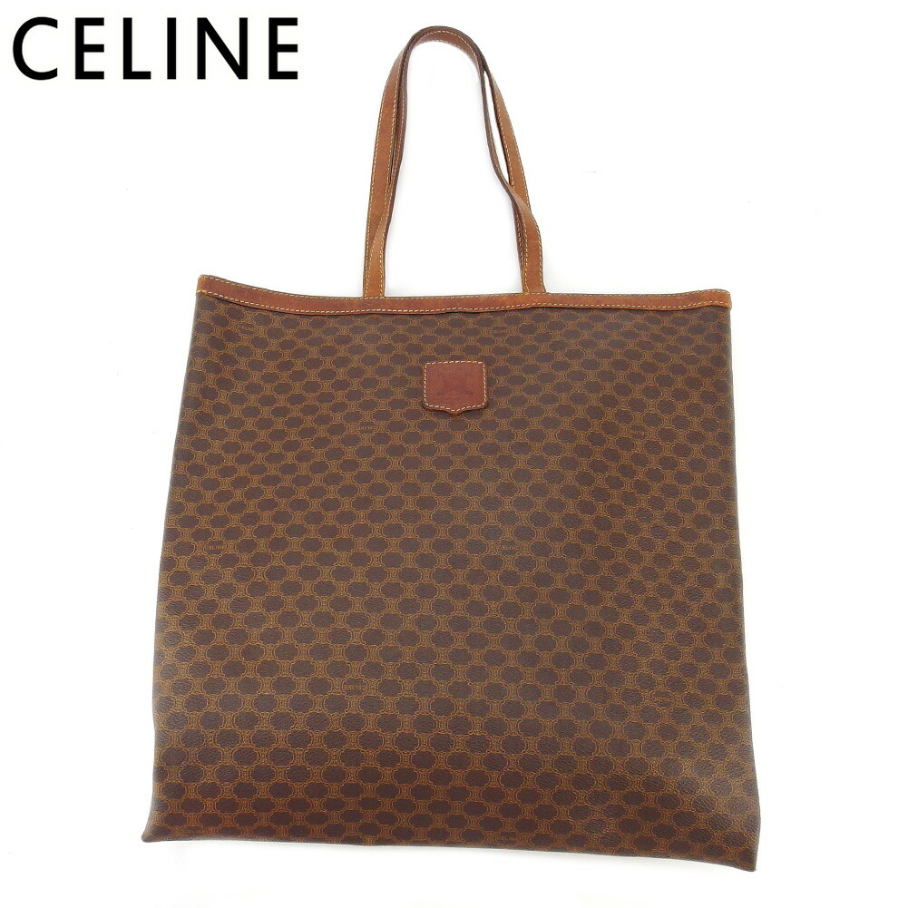【お買い物マラソン★30％OFFクーポン】セリーヌ CELINE トートバッグ マカダム ブラウン メンズ 中古 ブランド ハイブランド ヴィンテージ｜ブランドデポ