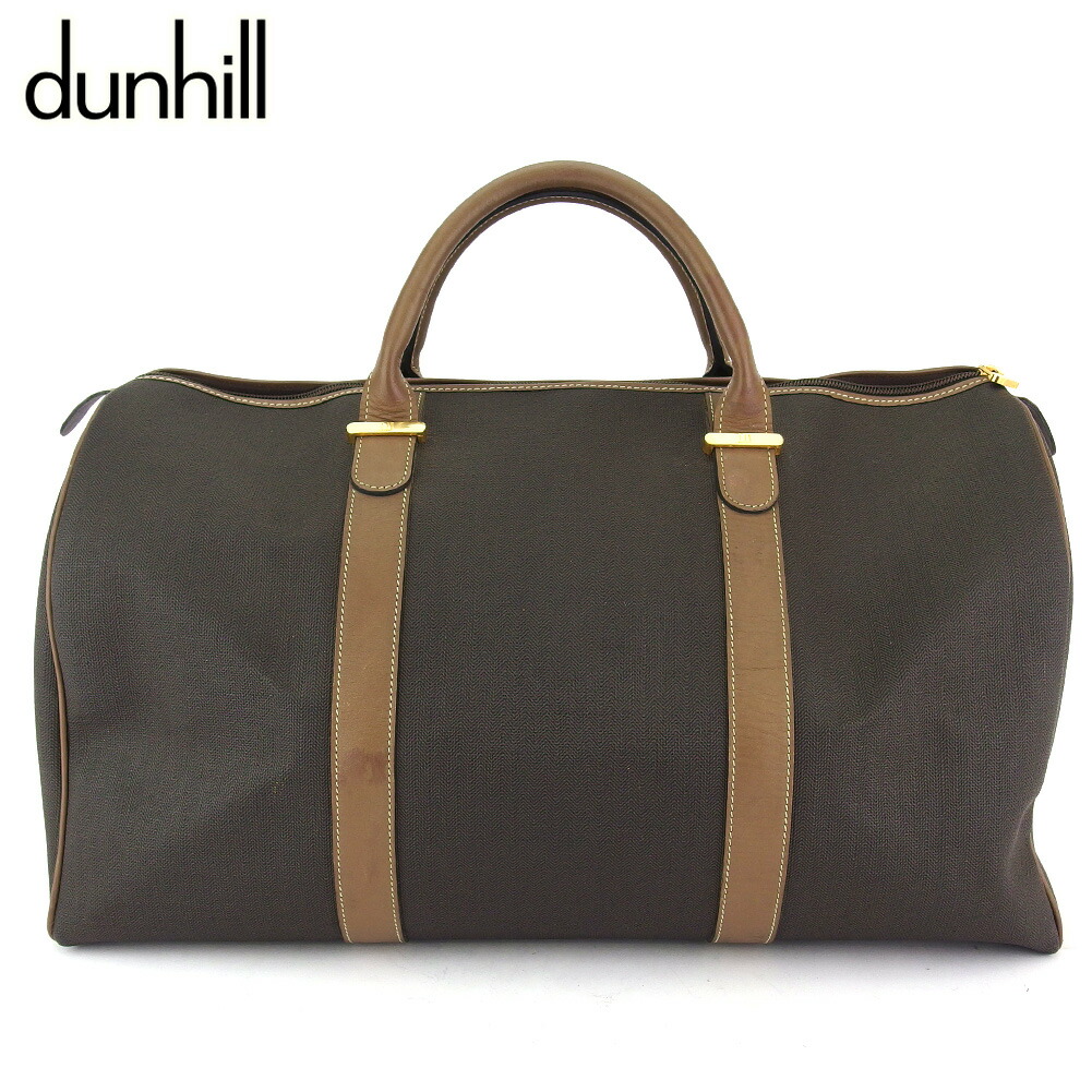 ダンヒル ボストンバッグ 2way 大容量 内側チェック レザー ブラウン t24216-1_wm.jpg