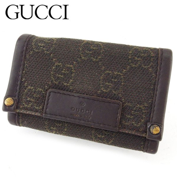 超美品 グッチ GUCCI キーケース GGブルームス スプリーム 箱付き ダブルG バイカラー キーケースブラック レザー＆GGスプリーム