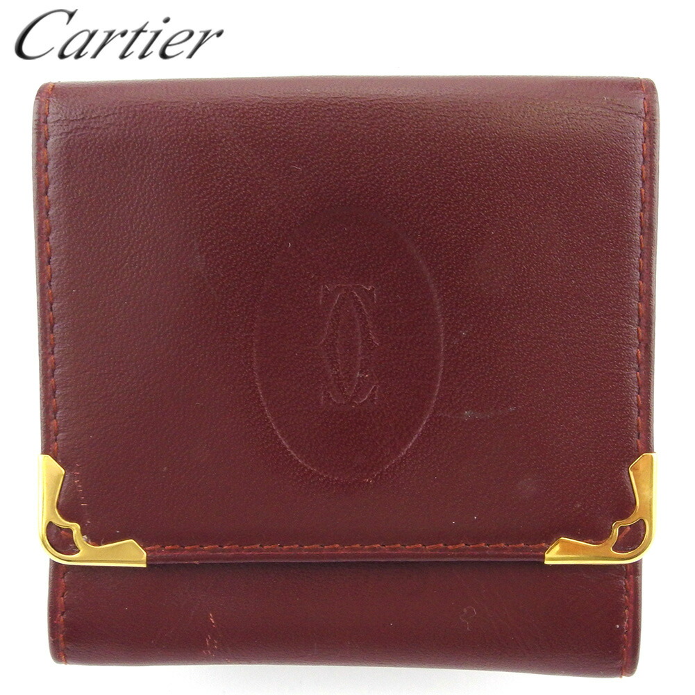 【お買い物マラソン★30％OFFクーポン】カルティエ CARTIER コインケース マストライン ボルドー ゴールド メンズ 中古 ブランド ハイブランド ヴィンテージ｜ブランドデポ
