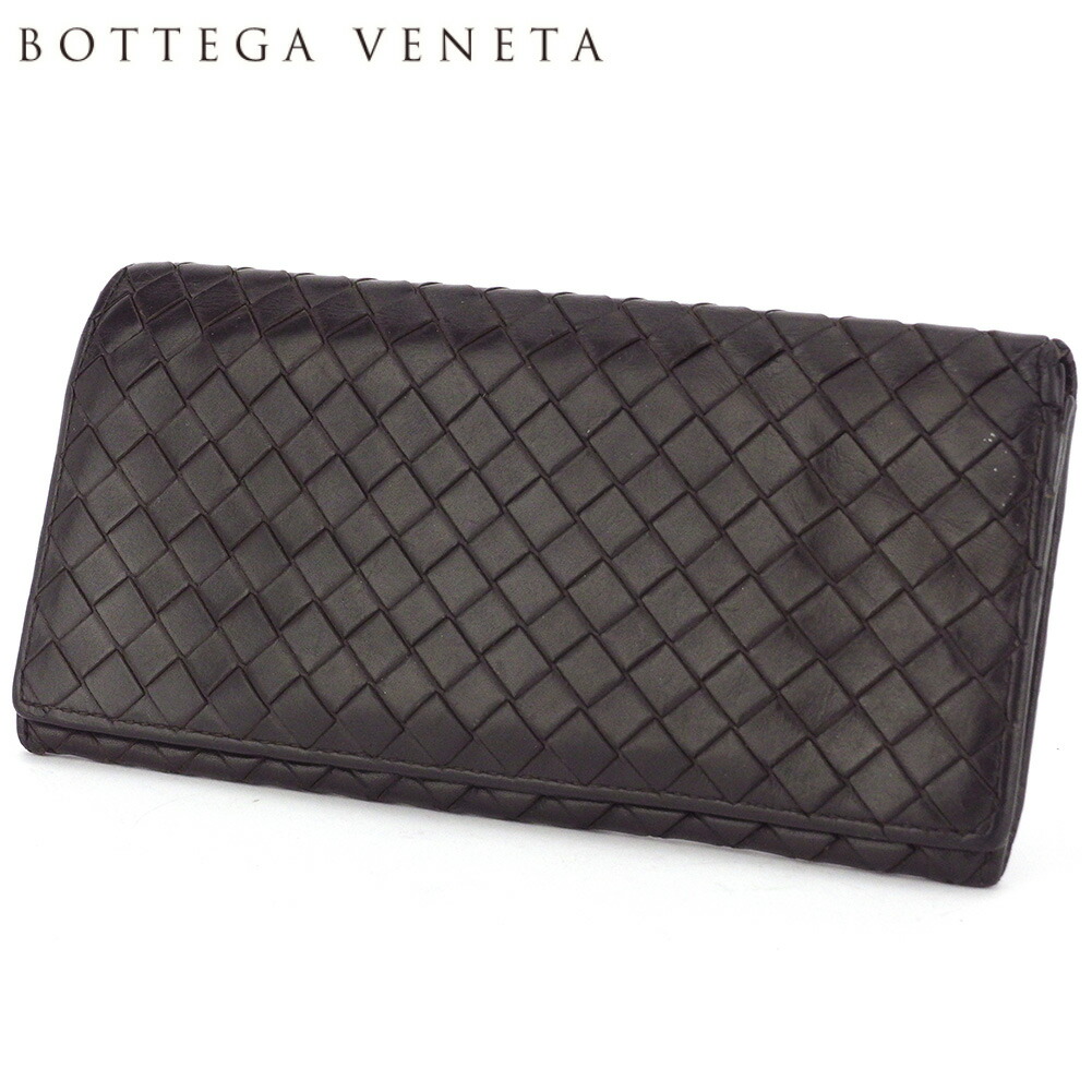 【お買い物マラソン★30％OFFクーポン】ボッテガヴェネタ BOTTEGAVENETA 札入れ イントレチャート ブラウン メンズ 中古 ブランド ハイブランド ヴィンテージ