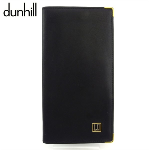 【お買い出しマラソン★30％OFF引き換え証】ダン吸血鬼 Dunhill 金入れ ロゴタイプ一皿 黒いこと ゴールド レディース 中古 ブランド名 ご機嫌ブランド名 ヴィンテージ レディース財布-財布・ケース-バッグ・小物・ブランド雑貨