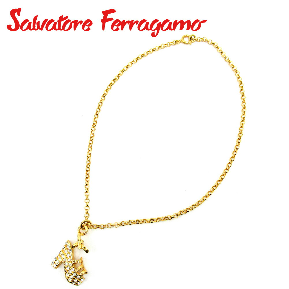【お買い物マラソン★30％OFFクーポン】サルヴァトーレフェラガモ Salvatore Ferragamo ネックレス サンダルモチーフ ゴールド レディース 中古 ブランド ハイブランド ヴィンテージ