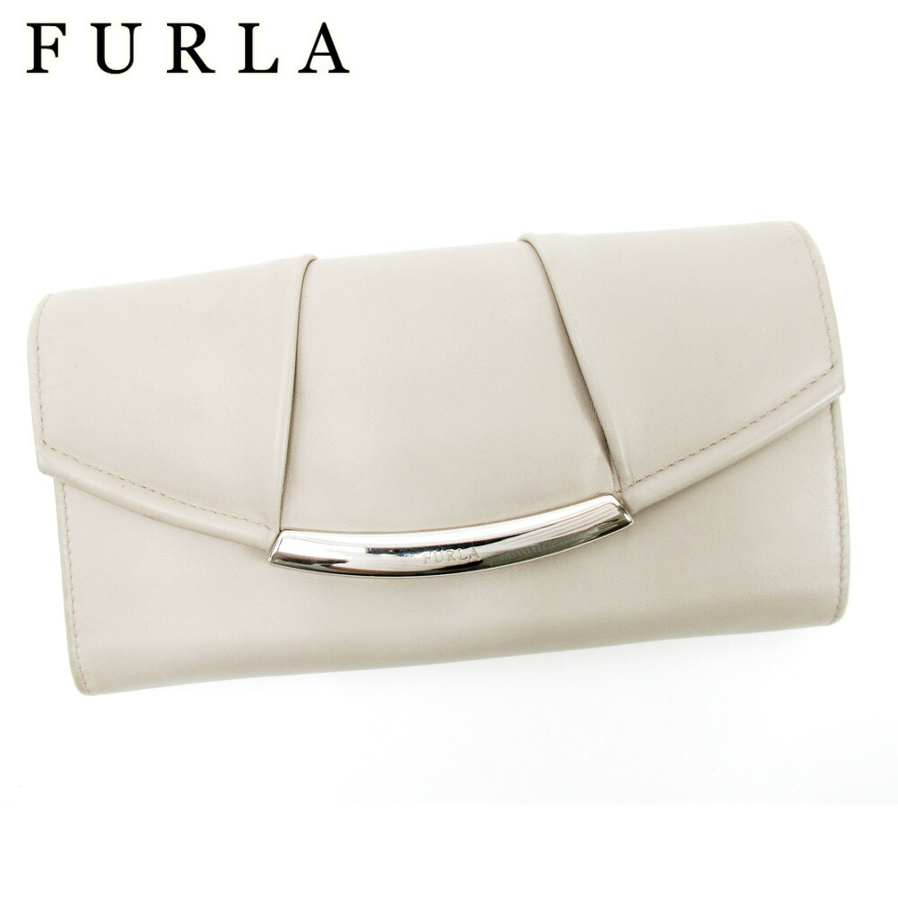【お買い物マラソン★30％OFFクーポン】フルラ Furla 長財布 グレー 灰色 ベージュ メンズ 中古 ブランド ハイブランド ヴィンテージ｜ブランドデポ