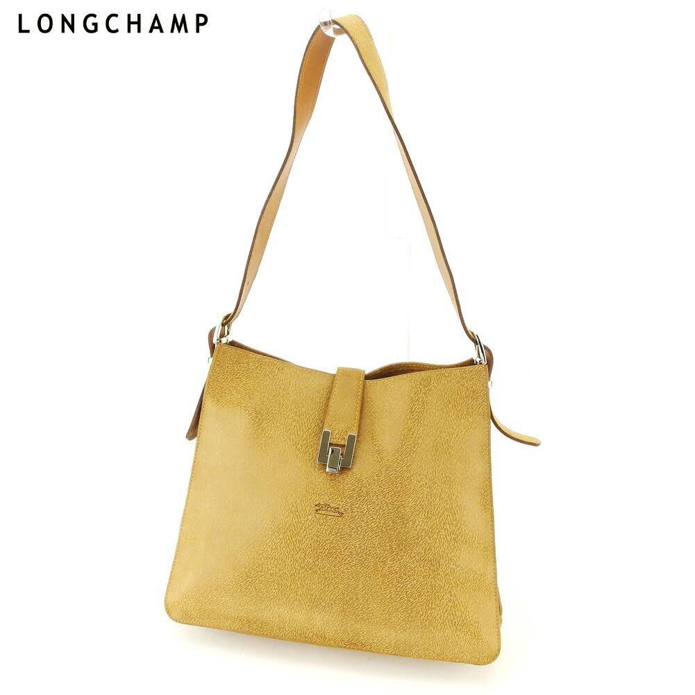 【Fashion Special Fair★24％OFFクーポン】ロンシャン Longchamp ショルダーバッグ 乗馬マーク ベージュ ブラウン シルバー メンズ 中古 ブランド ハイブランド ヴィンテージ