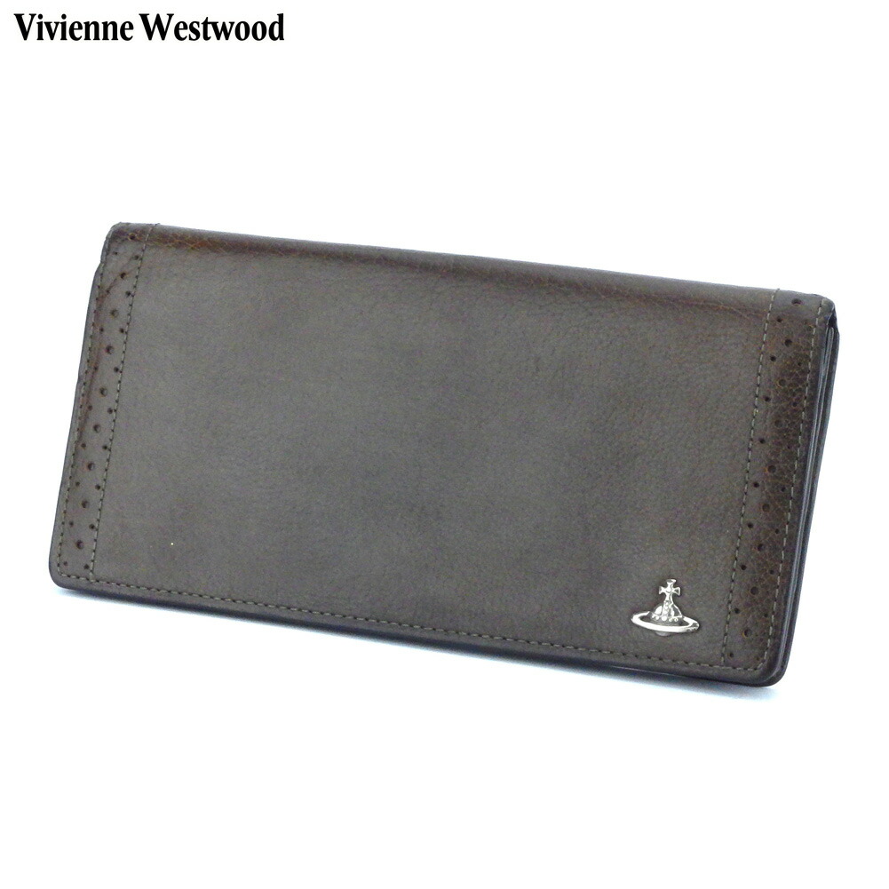 【Fashion Special Fair★24％OFFクーポン】ヴィヴィアンウエストウッド Vivienne Westwood 札入れ オーブ ブラウン グリーン シルバー レディース 中古 ブランド ハイブランド ヴィンテージ