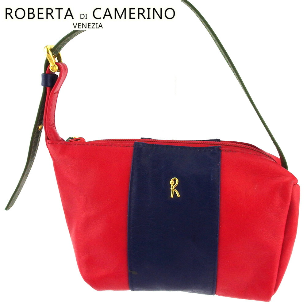 【お買い物マラソン★30％OFFクーポン】ロベルタ・ディ・カメリーノ Roberta di Camerino ポーチ Rマーク レッド ネイビー グリーン ゴールド メンズ 中古 ブランド ハイブランド ヴィンテージ