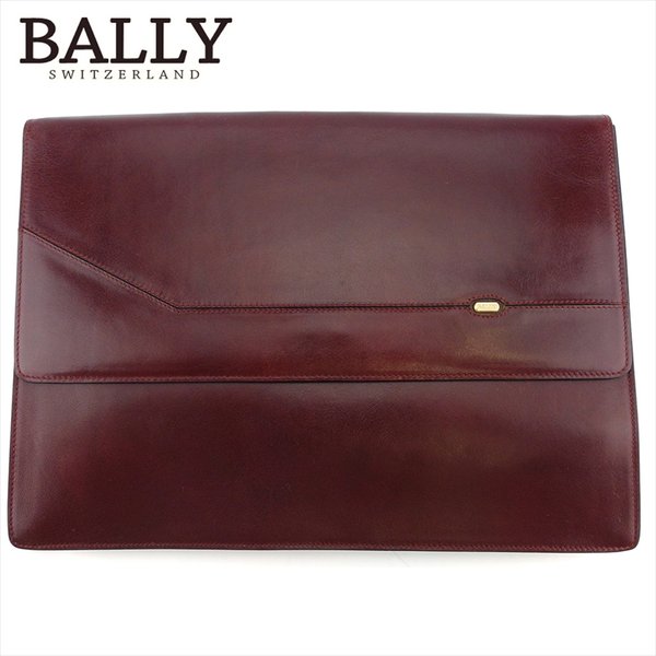 【お買い物マラソン★30％OFFクーポン】バリー BALLY ビジネスバッグ ミニロゴプレート ボルドー ゴールド レディース 中古 ブランド ハイブランド ヴィンテージ