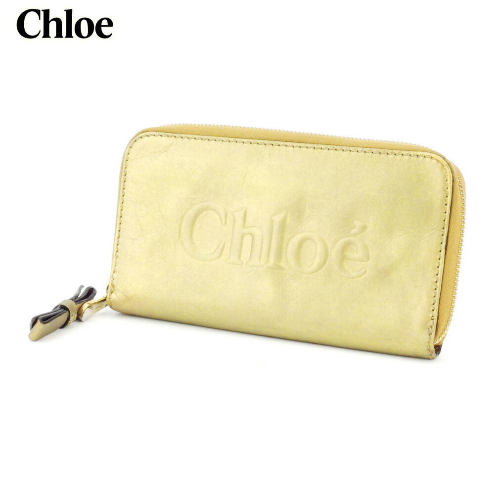 【お買い物マラソン★30％OFFクーポン】クロエ Chloe 長財布 シャドウ ゴールド シルバー メンズ 中古 ブランド ハイブランド ヴィンテージ