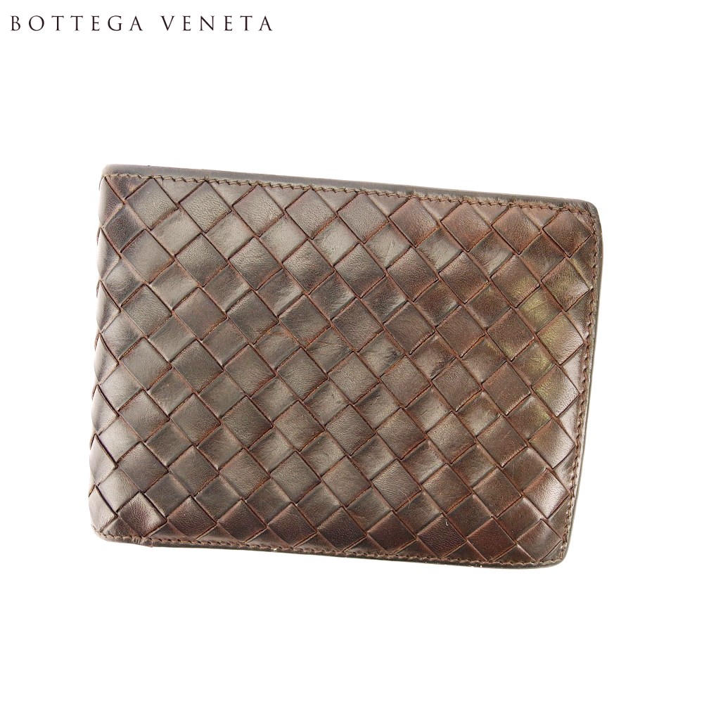 【お買い物マラソン★30％OFFクーポン】ボッテガヴェネタ BOTTEGAVENETA 二つ折り財布 イントレチャート ブラウン メンズ 中古 ブランド ハイブランド ヴィンテージ｜ブランドデポ