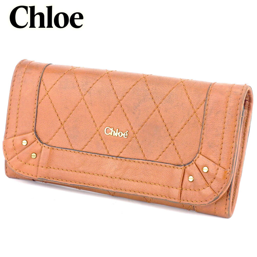 【お買い物マラソン★30％OFFクーポン】クロエ Chloe 長財布 パラティ ブラウン ゴールド レディース 中古 ブランド ハイブランド ヴィンテージ 10,443円