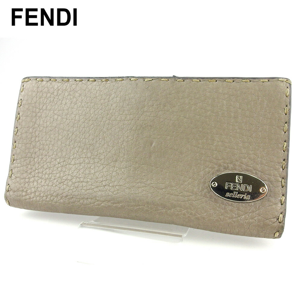 【新生活応援★29％OFFクーポン】フェンディ FENDI 長財布 セレリア グレー 灰色 シルバー レディース 中古 ブランド ハイブランド ヴィンテージ