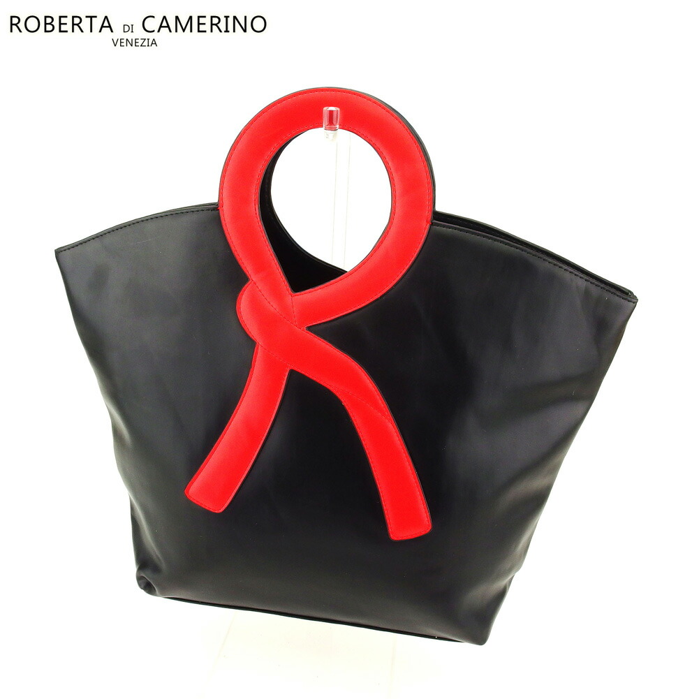 【お買い物マラソン★30％OFFクーポン】ロベルタ・ディ・カメリーノ Roberta di Camerino ハンドバッグ ブラック レッド メンズ 中古 ブランド ハイブランド ヴィンテージ｜ブランドデポ
