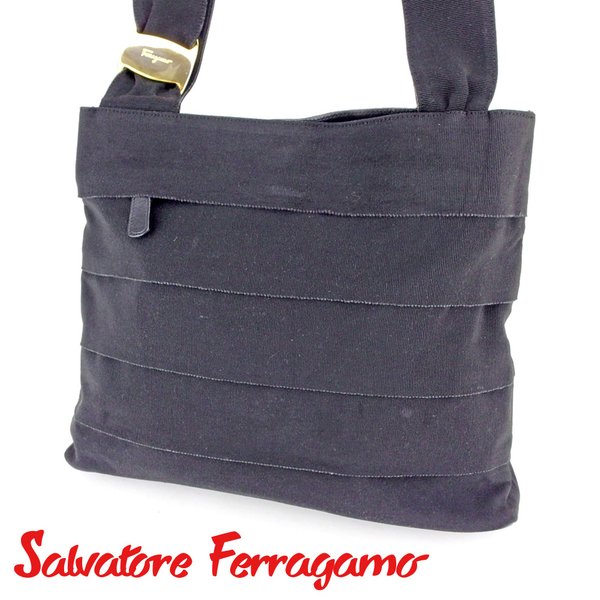 【Fashion Special Fair★24％OFFクーポン】サルヴァトーレフェラガモ Salvatore Ferragamo トートバッグ ヴァラ ティアード ブラック ゴールド レディース 中古 ブランド ハイブランド ヴィンテージ
