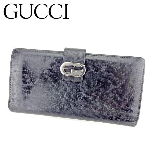 【Fashion Special Fair★28％OFF引き換え証】グッチ GUCCI 長札入れ ダブルG 黒いこと しろがね色 レディース 中古 ブランド名 ご機嫌ブランド名 ヴィンテージ 財布・ケース-バッグ・小物・ブランド雑貨