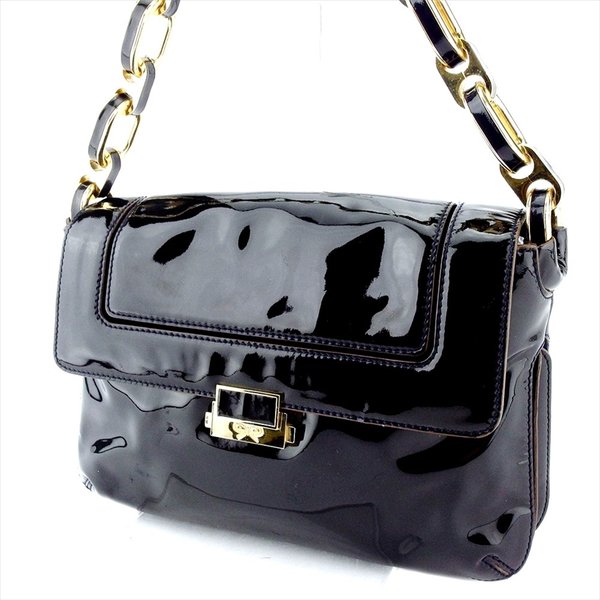 【週日制限事項SALE★24％OFF引き換え証】アニヤ・ハインドマーチ Anya Hindmarch ショルダーバッグ シュロの葉目じるし 黒いこと ゴールド レディース 中古 ブランド名 御機嫌ブランド名 ヴィンテージ