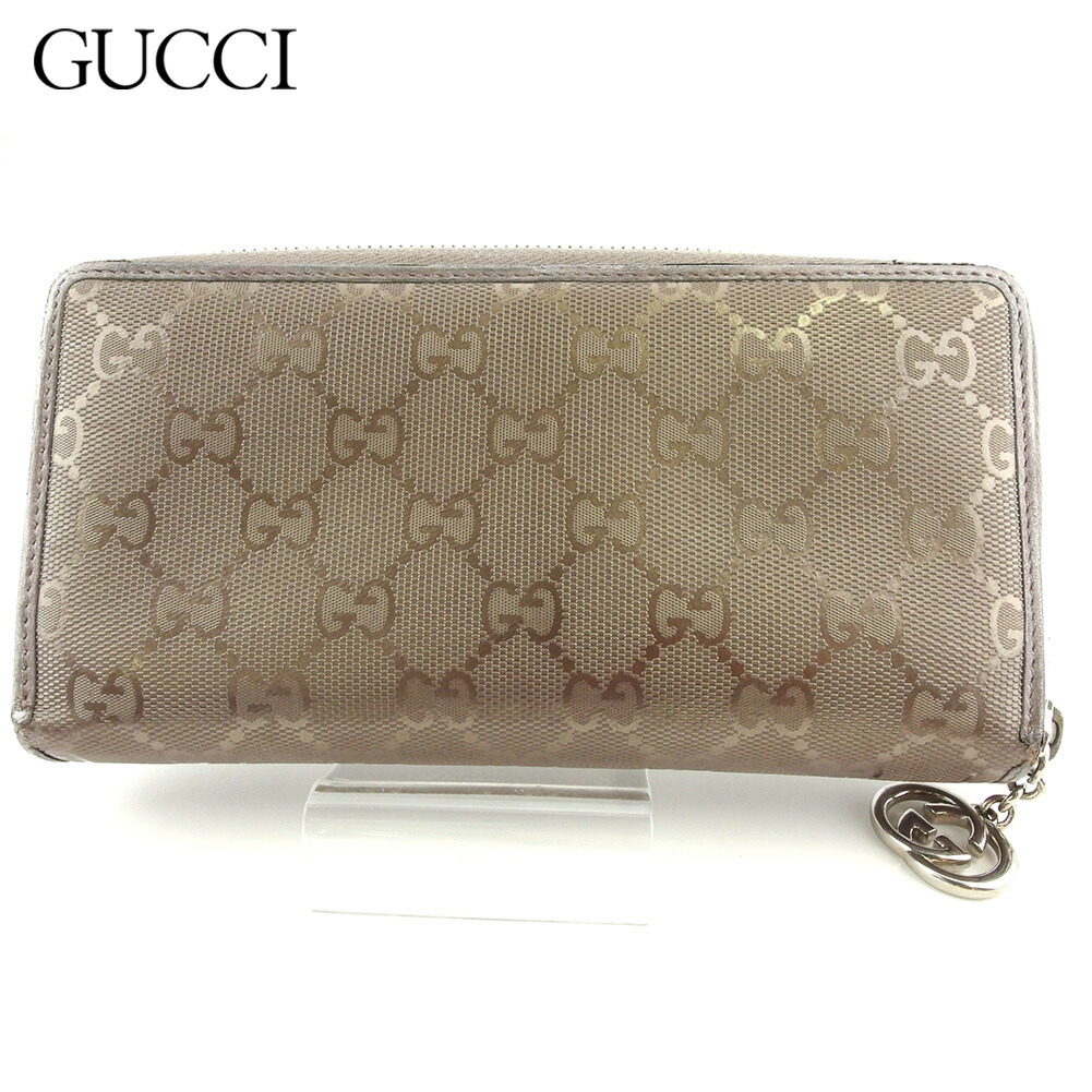 【月代わりの人大売り出し★29％OFFクーポン券】グッチ GUCCI 長紙入れ GGインプリメ 薄墨色 薄墨色 しろがね色 レディース 中古 ブランド名 ご機嫌ブランド名 ヴィンテージ