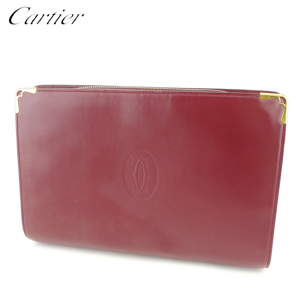 【雨季得SALE★21％OFFクーポン券】カルティエ CARTIER クラッチペダル御徒面子 船檣伝達ルート ボルドーワイン ゴールド レディース 中古 ブランド名 ご機嫌ブランド名 ヴィンテージ