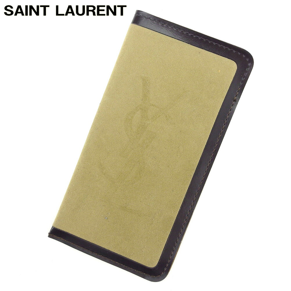 【雨季得SALE★21％OFF引き換え証】サンローラン SAINT LAURENT 眼鏡入れもの YSLロゴタイプ ベージュ 赤銅色 メンズ 中古 ブランド名 御機嫌ブランド名 ヴィンテージ