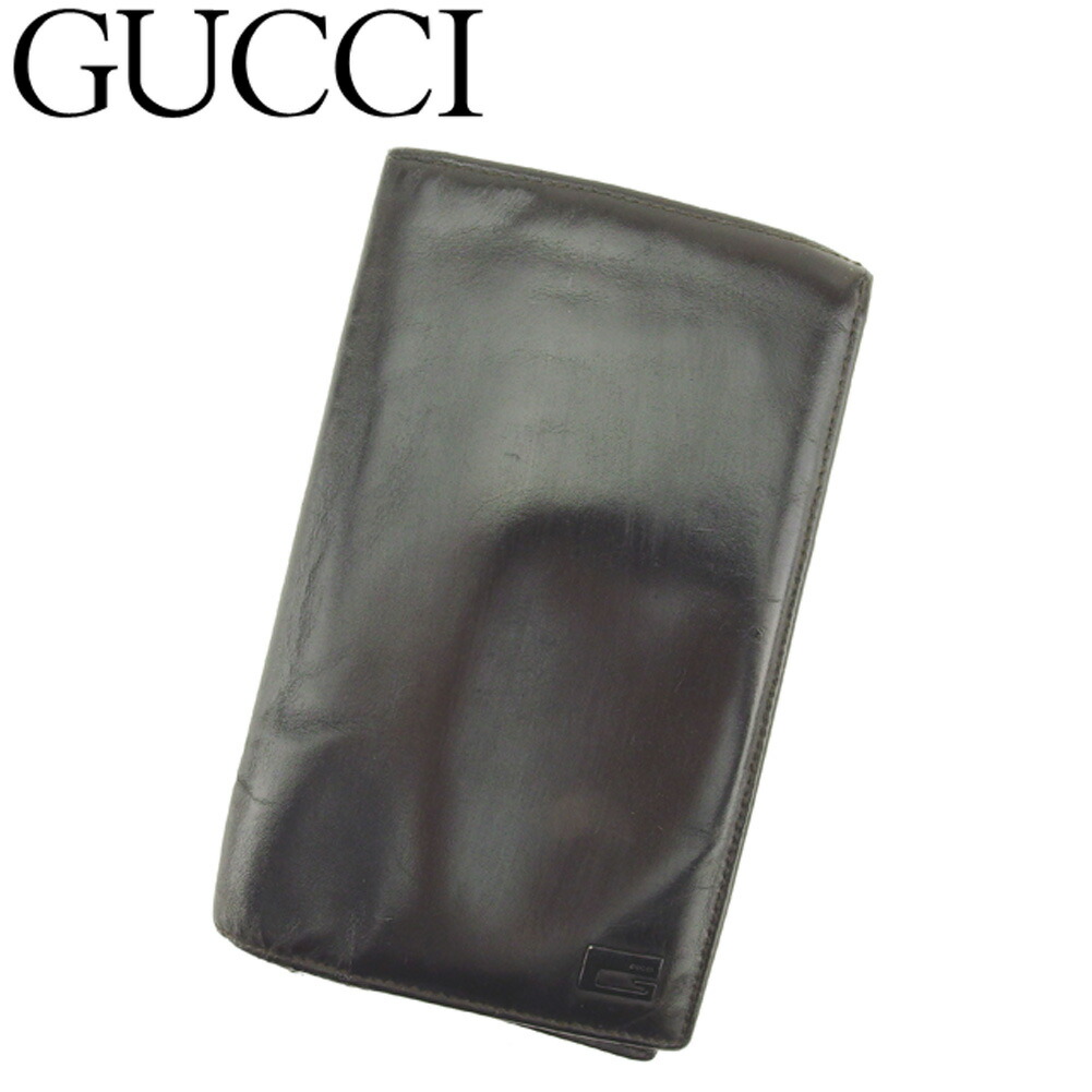 【Fashion Special Fair★24％OFFクーポン】グッチ GUCCI 長財布 Gマーク ブラウン ブラック メンズ 中古 ブランド ハイブランド ヴィンテージ