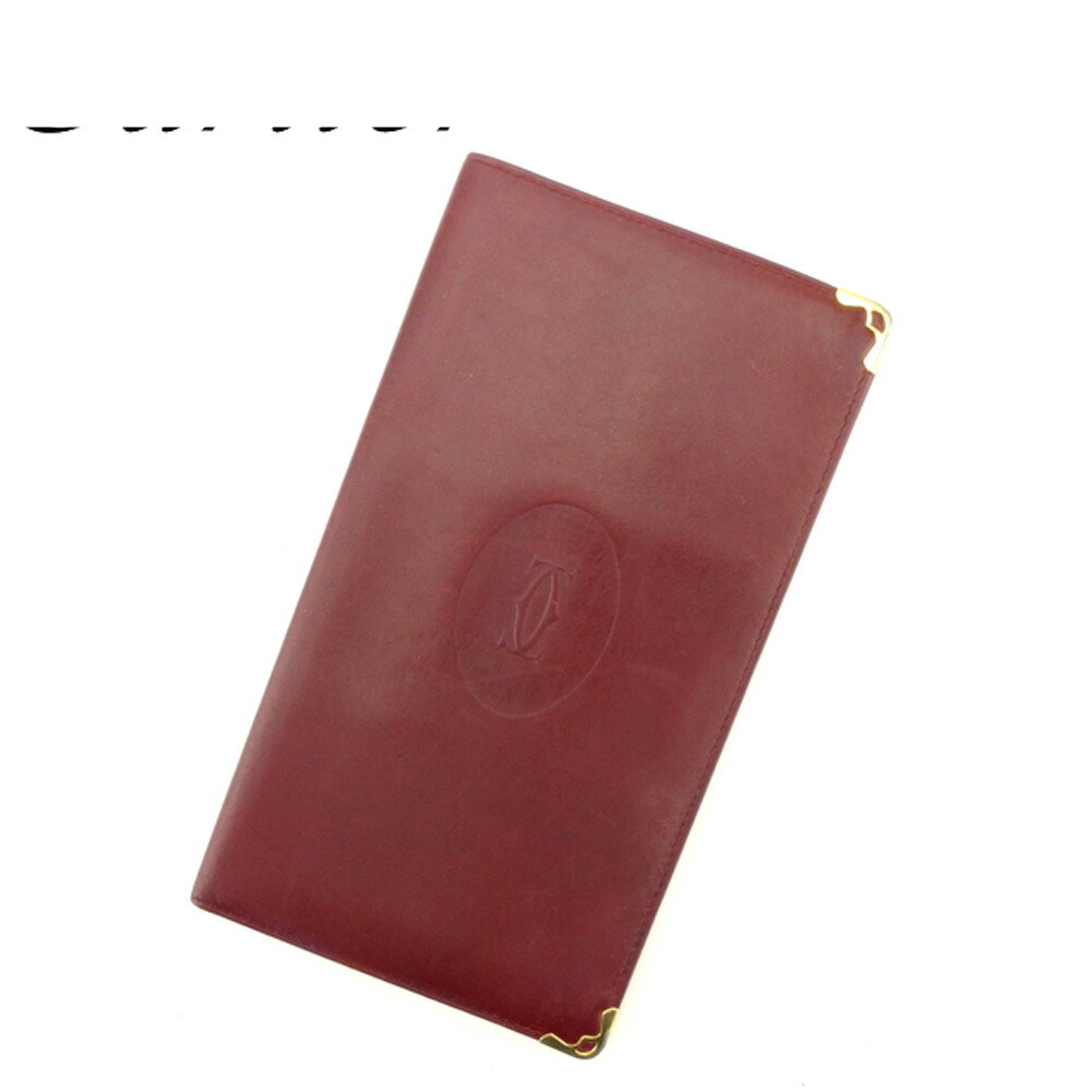 【月代わりの人大売り出し★29％OFFクーポン券】カルティエ CARTIER 紙入れ 船檣伝達ルート ボルドーワイン ゴールド レディース 中古 ブランド名 ご機嫌ブランド名 ヴィンテージ