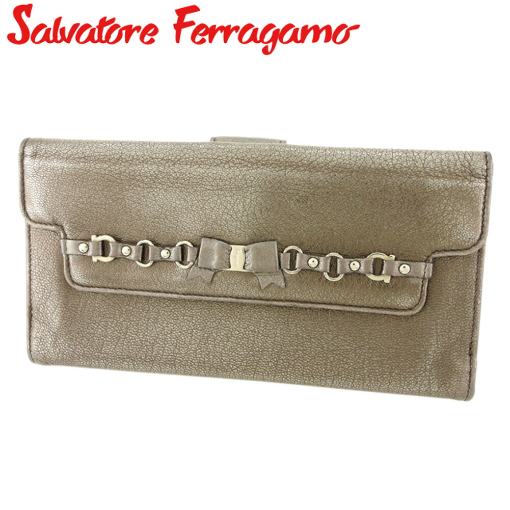【超美品】サルヴァトーレフェラガモ　長財布　折財布　ガンチーニ　ブラウン 楽天市場】フェラガモ 財布 ガンチーニ（カラーブラウン