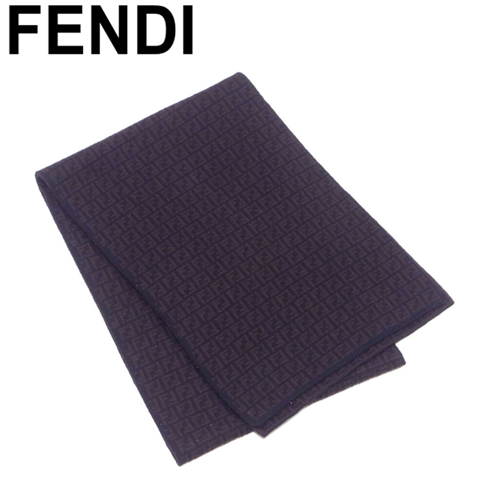 【百貨店SALE★最大限度50％OFF】フェンディ FENDI えり巻き ズッキーノ リヴァーシブル 黒いこと 赤銅色 メンズ 中古 ブランド名 ご機嫌ブランド名 ヴィンテージ