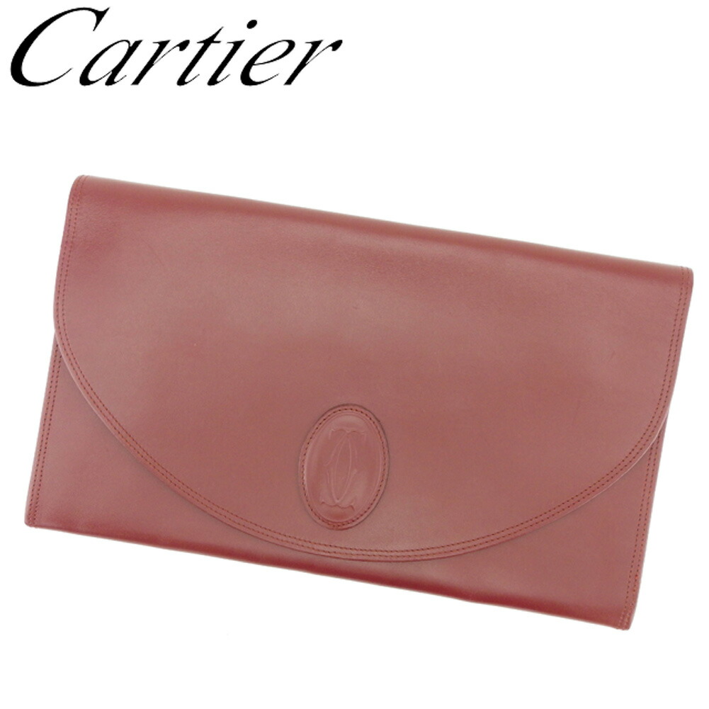 【雨季得SALE★21％OFFクーポン券】カルティエ CARTIER クラッチペダル御徒面子 船檣伝達ルート ボルドーワイン レディース 中古 ブランド名 ご機嫌ブランド名 ヴィンテージ
