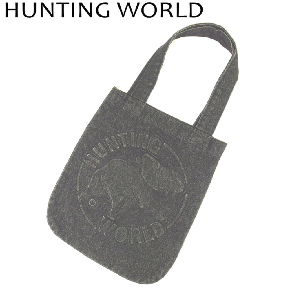 【お買い物マラソン★30%OFFクーポン】ハンティングワールド HUNTING WORLD トートバッグ ブラックデニム ブラック レディース 中古 ブランド ハイブランド ヴィンテージ|ブランドデポ