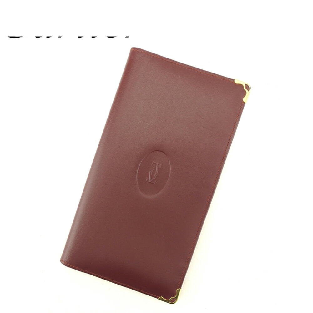 【雨季得SALE★21％OFF引き換え証】カルティエ CARTIER 紙入れ 帆柱生産ライン ボルドーワイン ゴールド レディース 中古 ブランド名 御機嫌ブランド名 ヴィンテージ