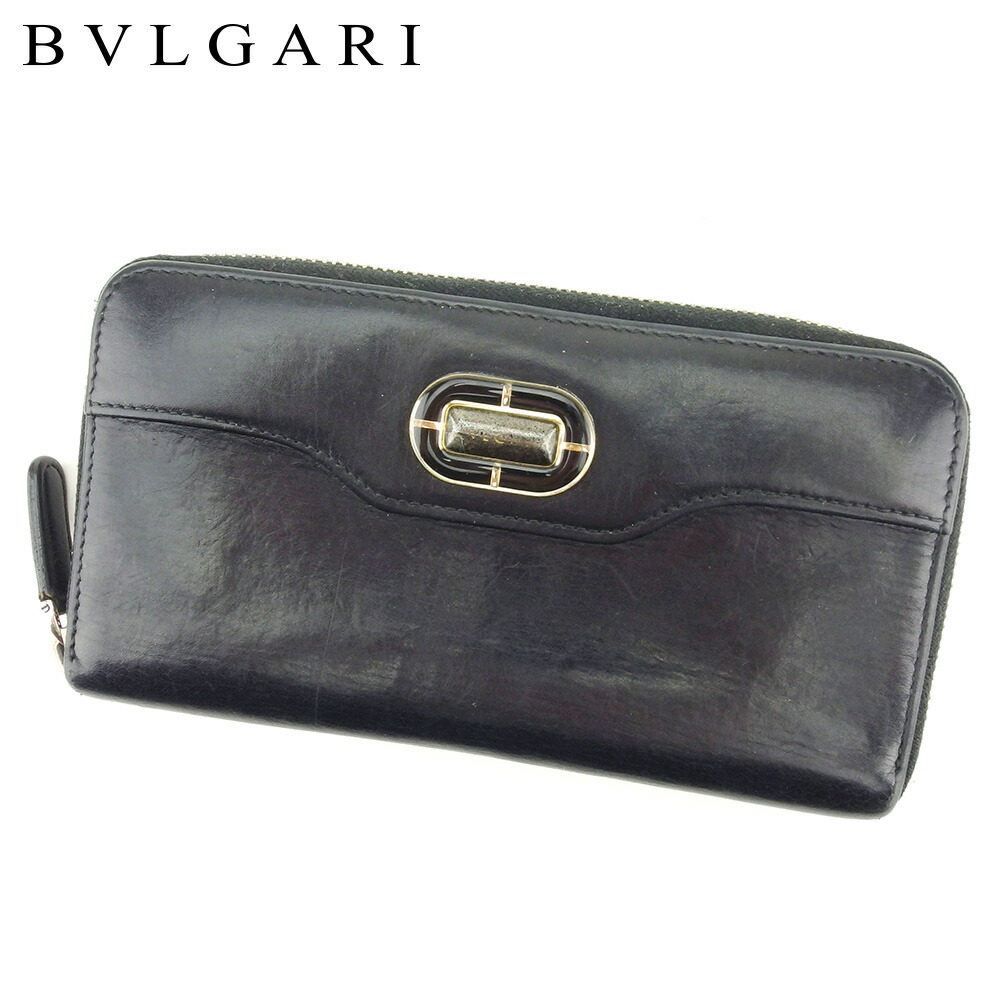 【雨季得SALE★21％OFFクーポン券】ブル小峡谷 BVLGARI 長紙入れ 黒いこと メンズ 中古 ブランド名 ご機嫌ブランド名 ヴィンテージ