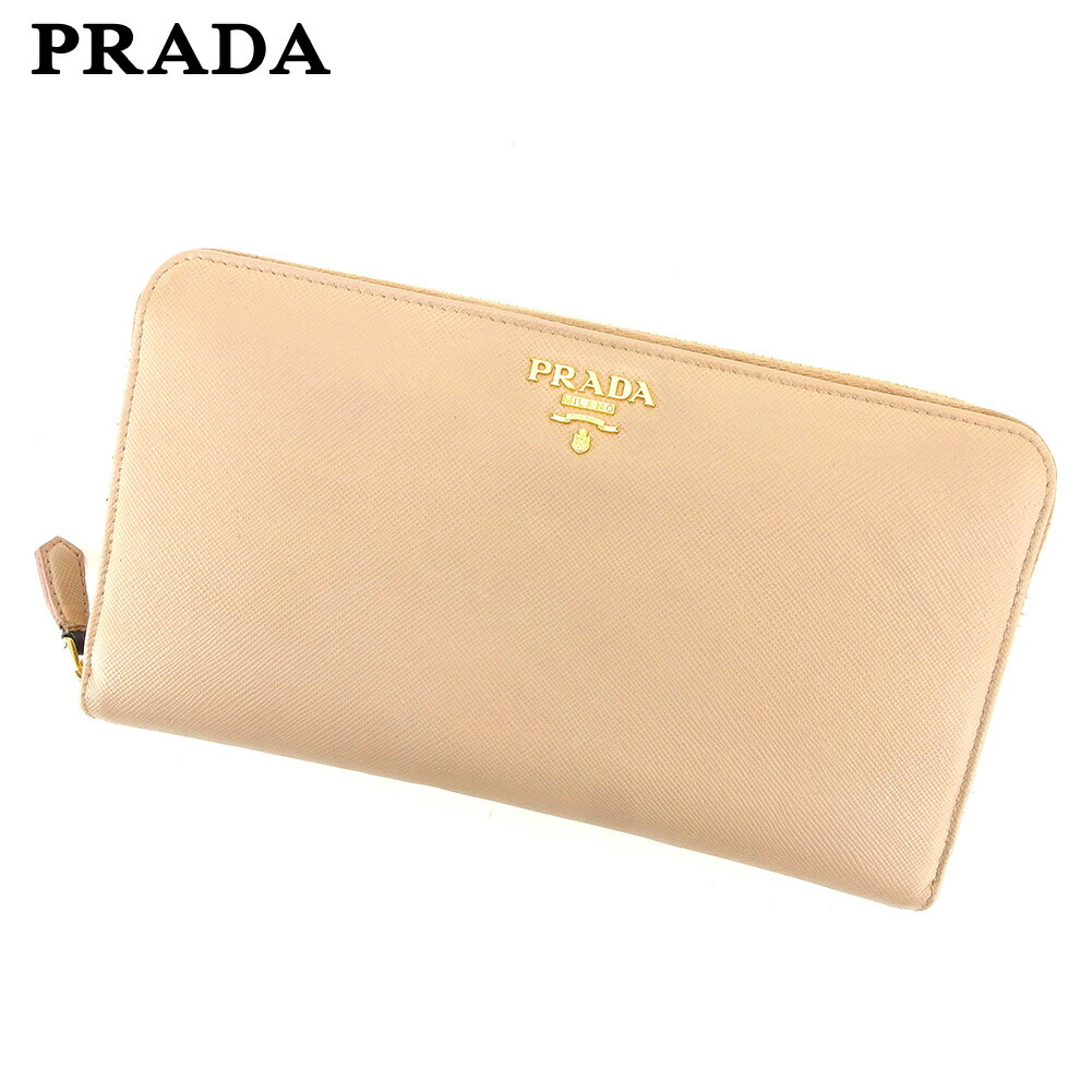 【雨季得SALE★21％OFFクーポン券】プラダ PRADA 長紙入れ サクラ色 レディース 中古 ブランド名 ご機嫌ブランド名 ヴィンテージ