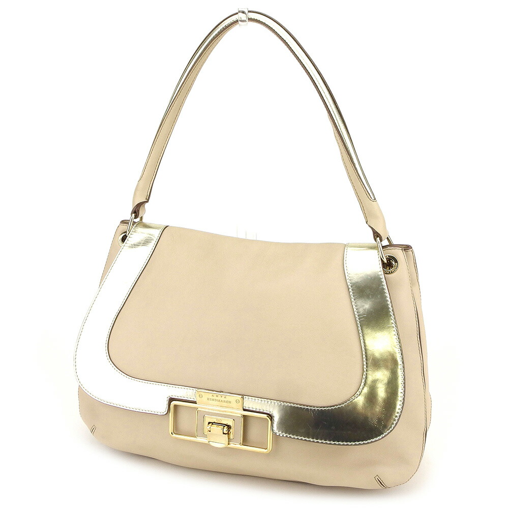 【お買い物マラソン★30％OFFクーポン】アニヤ・ハインドマーチ Anya Hindmarch ショルダーバッグ ベージュ ゴールド メンズ 中古 ブランド ハイブランド ヴィンテージ
