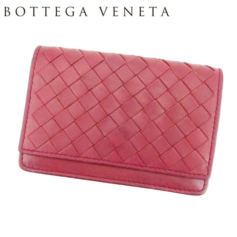 【月末BIG SALE★25％OFFクーポン】ボッテガヴェネタ BOTTEGAVENETA カードケース イントレチャート ボルドー レディース 中古 ブランド ハイブランド ヴィンテージ｜ブランドデポ
