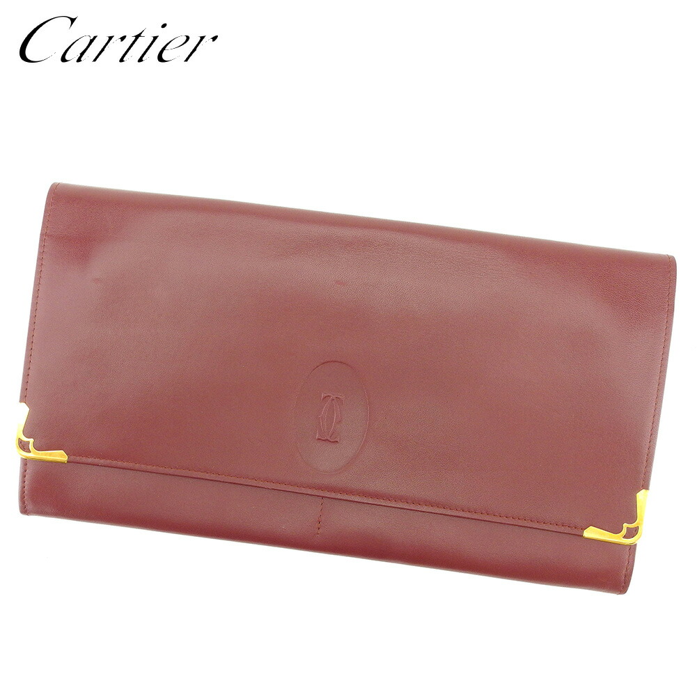 【雨季得SALE★21％OFFクーポン券】カルティエ CARTIER クラッチペダル御徒面子 船檣伝達ルート ボルドーワイン レディース 中古 ブランド名 ご機嫌ブランド名 ヴィンテージ