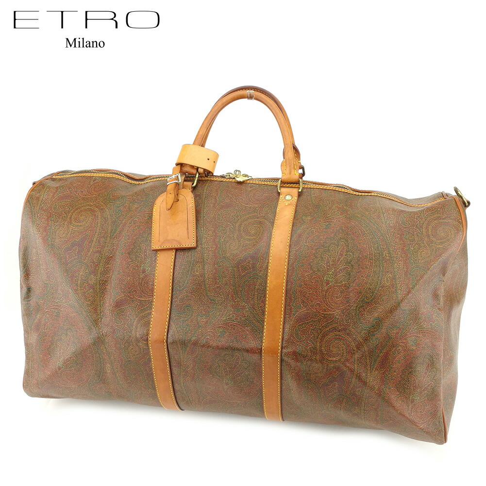 美品　希少　ETRO エトロ　ハンドバッグ　キャンバス　レザー　レッド　ボルドー 美品 希少 ETRO エトロ ハンドバッグ キャンバス レザー レッド