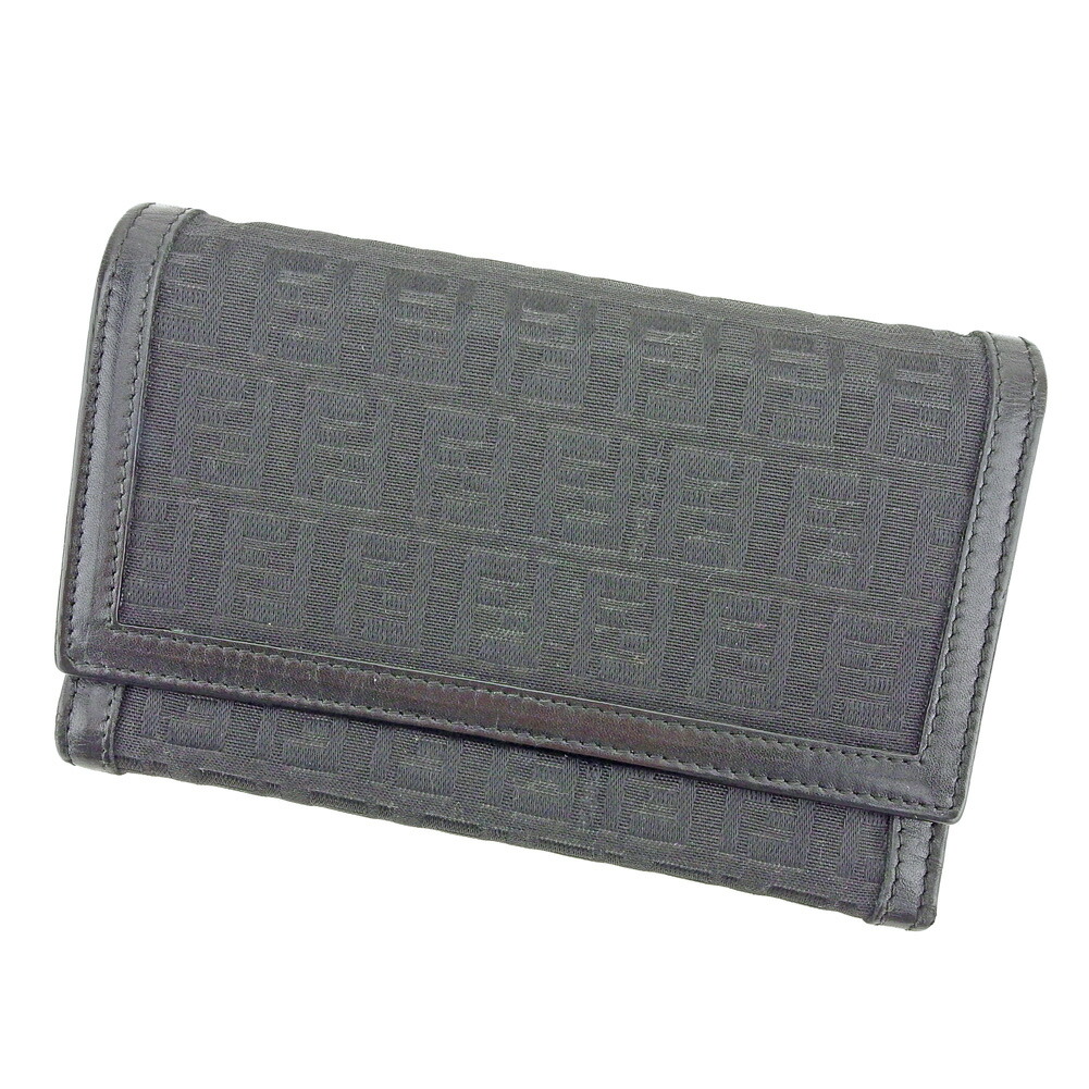 【雨季得SALE★21％OFFクーポン券】フェンディ FENDI 三つ折り紙入れ ズッキーノ 黒いこと メンズ 中古 ブランド名 ご機嫌ブランド名 ヴィンテージ